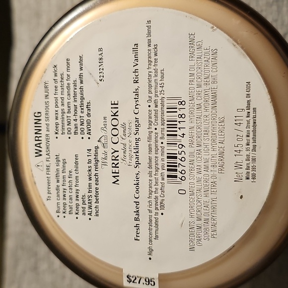 White Barn Bath & Body Works Merry Cookie 3-Wick Candle NWT - Picture 6 of 6